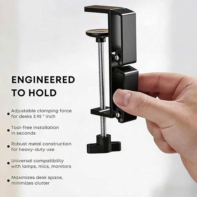 JAKO New Foldable Headphone Stand for Desk, Aluminum Alloy Headphone Holder - Headset Stand Hook Space Save Mount, Universal Fit PC Gaming Headsets Holder Under Desk Clamp for Office, Computer Table