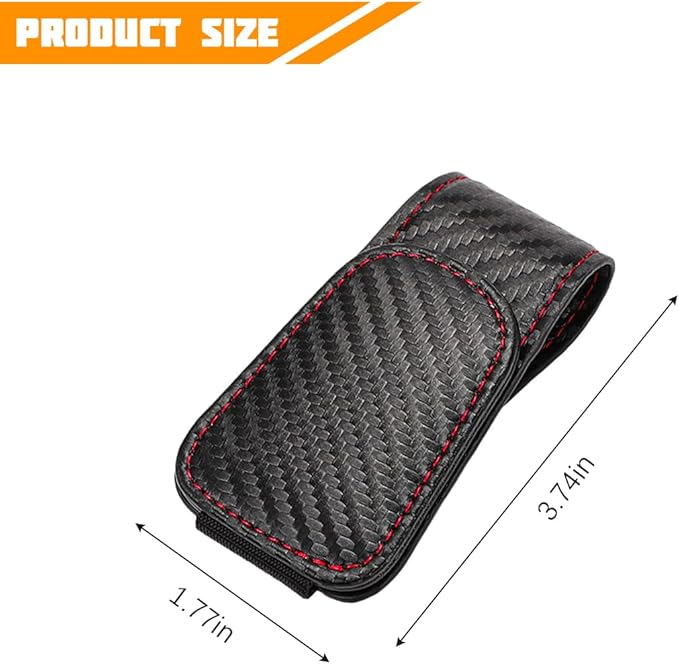 Sunglasses Holder for Car Visor, Microfiber Leather Magnetic Sun Visor Eyeglasses Hanger & Ticket Card Clip, Multi-Function Automotive Interior Glasses Mount, Universal Fit (Carbon Fiber)