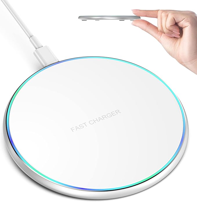 Wireless Charger Compatible with iPhone 17 16 15 14 13 12 11 Pro Max/Mini/Plus/XR/X/8, 15W Max Fast Wireless Charging Pad Mat for Samsung Galaxy S23/S22/S21/S20/S10, Galaxy Buds