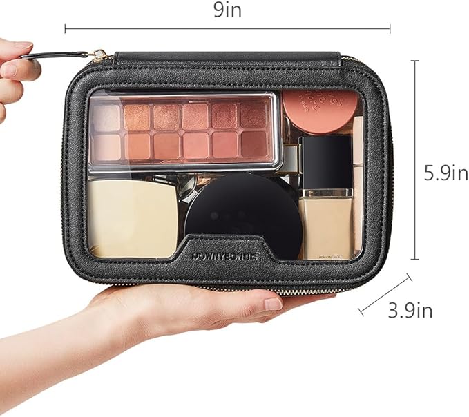 Camdeez ROWNYEON Clear Makeup Case Toiletry Bag Multipurpose Travel Makeup Train Case Portable Cosmetic Organizer Transparent Storage Bag