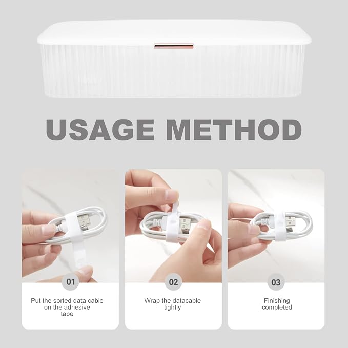 Cabilock Box Data Cable Storage Box Wire Dsl Cable Desktop Cable Organizer Cord Organizer Case Desk Containers Headphone Organizer Multi Grid Charge Cord Organizer Pp White Charger Bracket