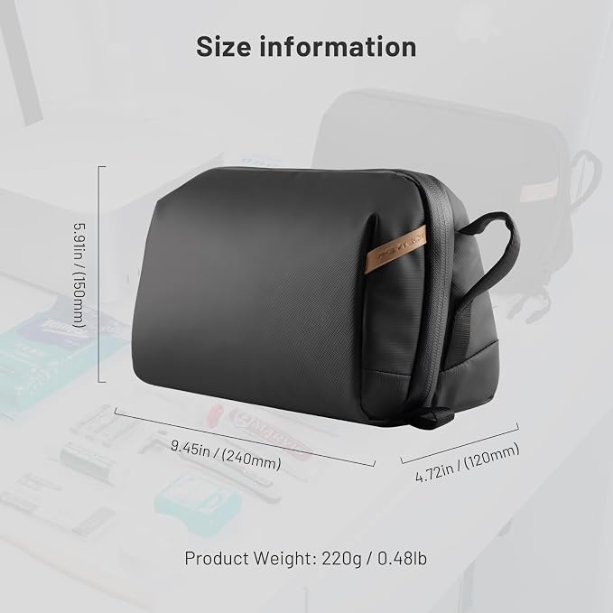 PGYTECH Travel Toiletry Bag for Men & Women, Hanging Compact Pouch, Waterproof Dopp Kit for Traveling, Shaving Bag Makeup Bag Organizer for Toiletries