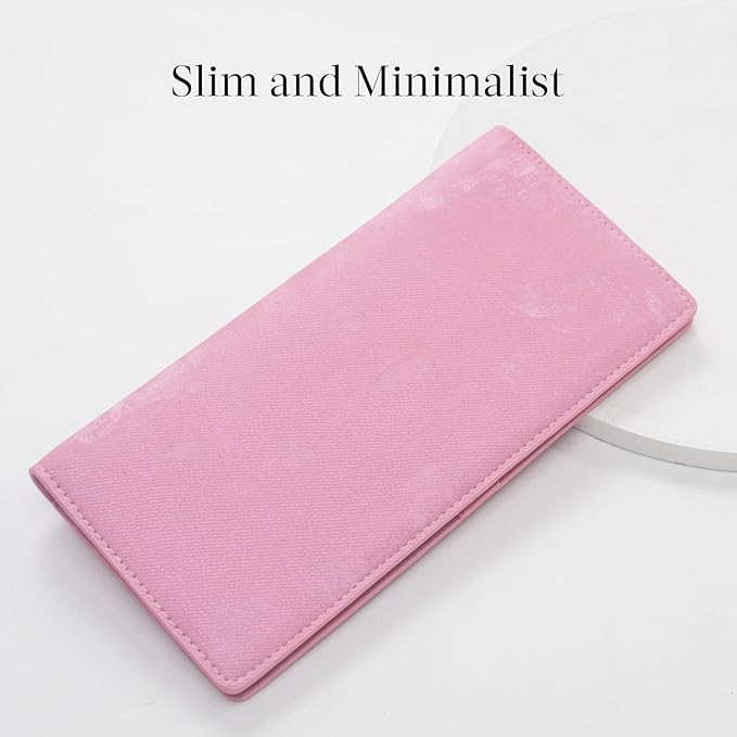 Bveyzi Ultra Slim Thin Leather RFID Blocking Credit Card Holder Bifold Clutch Wallets for Women