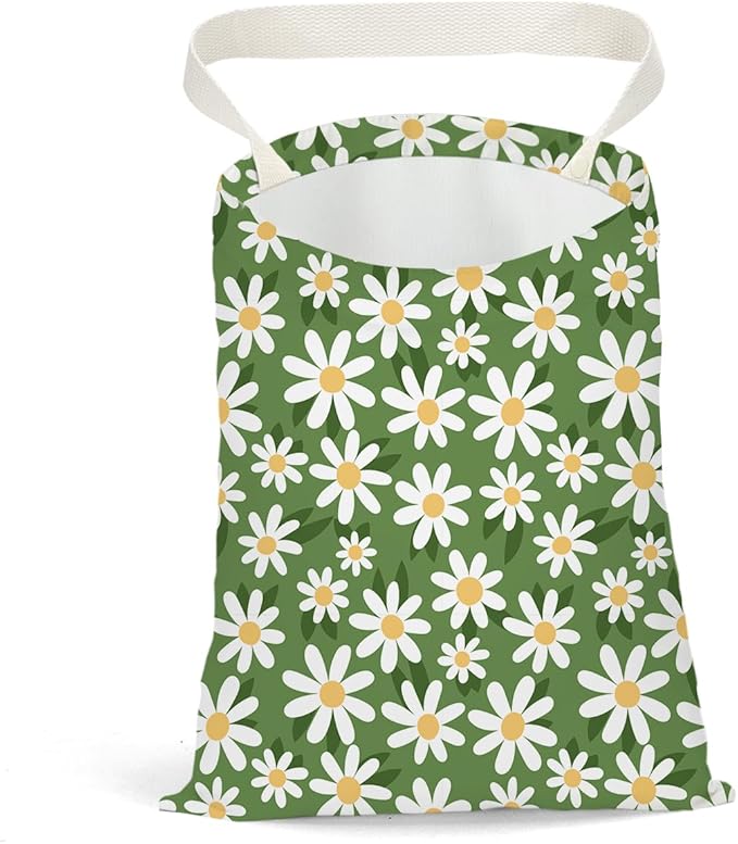 Daisy Decor Car Trash Bag Car Garbage Bag Hanging Cars Trash Can Spring Decor Waterproof Cars Back Seat Organizer for Vehicle Travelling Camping Swimming