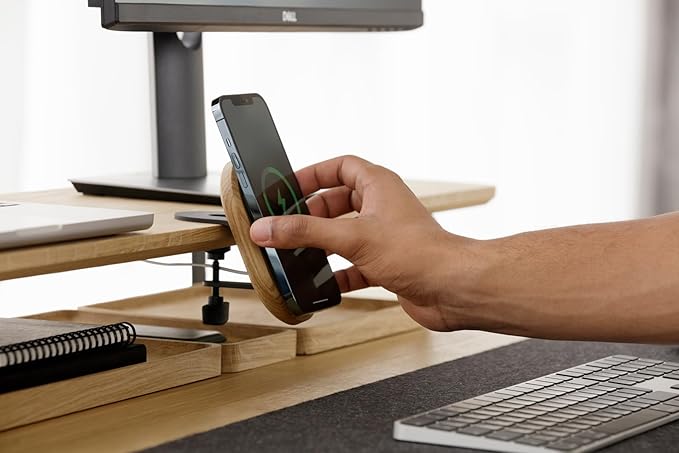 Oakywood Dual Monitor Stand - Handmade in EU - Natural Wood Monitor Stand Riser - Laptop Accessories ??220 lbs (100 kg) Capacity - 41.3"x9" (105x23 cm) ??100% Natural Oakwood