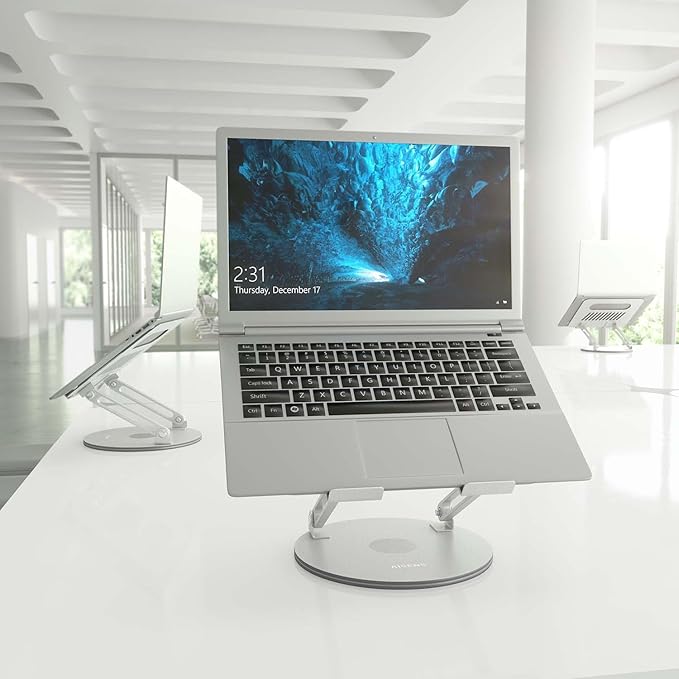 AISENS XL Adjustable Rotating Desktop Stand for Port til Tablet 10 17 Silver