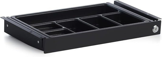 PERFECT POSTURE Max Under Desk Storage Drawer – Large Desk Drawer with Lock for Regular & Sit-Stand Standing Desks, Black (16.2” x 9.3")