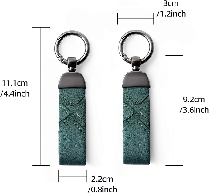BETTERHUMZ Leather Suede Car Keychain,Key Chain Clip for Alcantara, Anti-Lost D-Ring for Men and Women Car Accessories