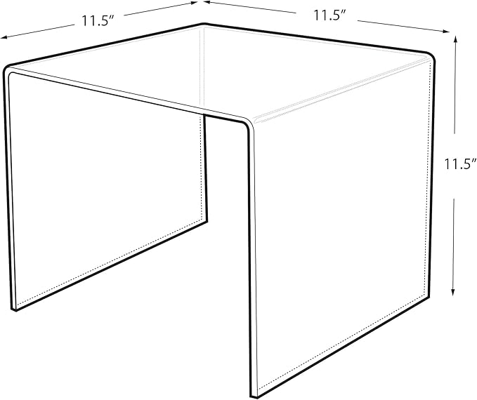 Azar Displays 515310 11.5" Square Acrylic Riser (4 Pack)