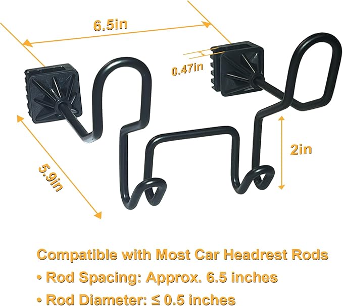 GODLIY Hard Hat Holder for Truck Seat - Work Truck Accessories for Hard Hat & Safety Vest,Car Back Seat Headrest Hooks for Men (2 PCS-upg)