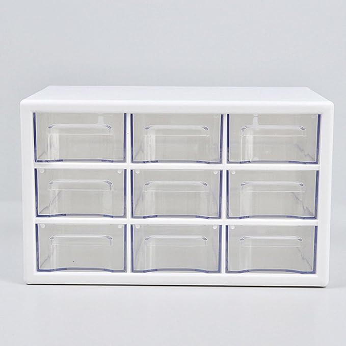 3 Tier Desk Organizer, Plastic Desk Storage Box with Drawer Space Saving Long Lasting Use for Jewelry Stationery Makeup Pencil (White)