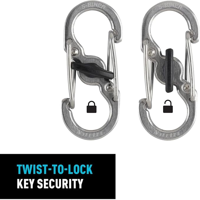 Nite Ize KLKBF-11-R6 Bigfoot Locker KeyRack, Carabiner Chain with 5 Stainless Steel Locking S-Biner Toes to Hold Keys Separately + Securely, 1, Silver