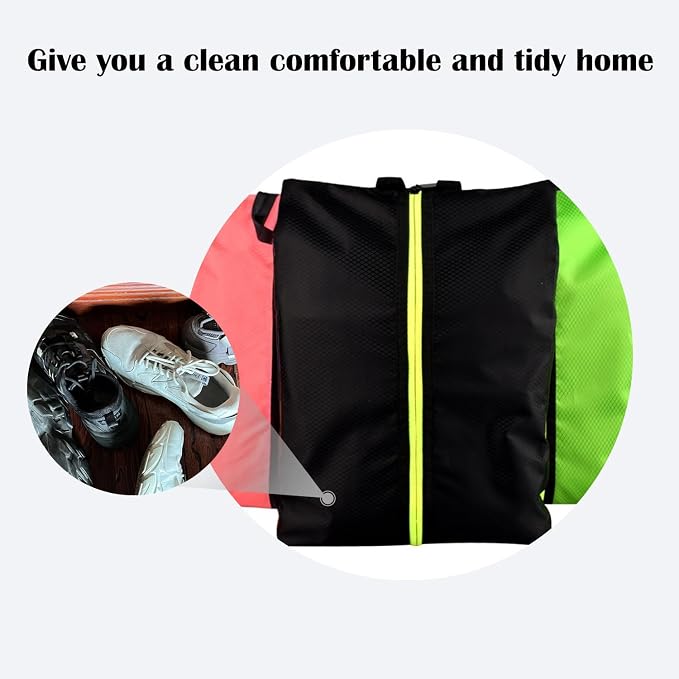 Shoe Bags for Travel, Large Capacity Waterproof Portable Shoe Bags with Zipper, Golf soccer cleats Shoe Bag, Multi-Functional Travel Shoe Pouch for Men & Women (Pink)