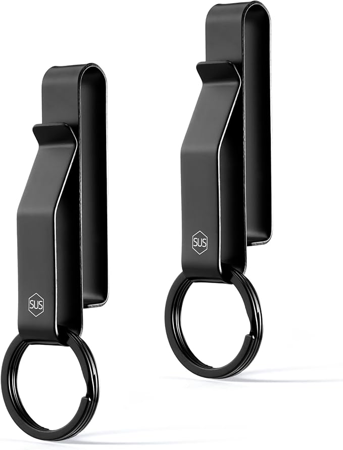 KeyUnity KS08 Practical Stealth Key Ring Holder for Police & Firefighter Duty Belt, Double Side Quick Release Key Holder