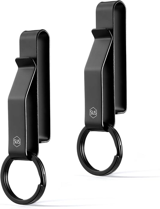 KeyUnity KS08 Practical Stealth Key Ring Holder for Police & Firefighter Duty Belt, Double Side Quick Release Key Holder