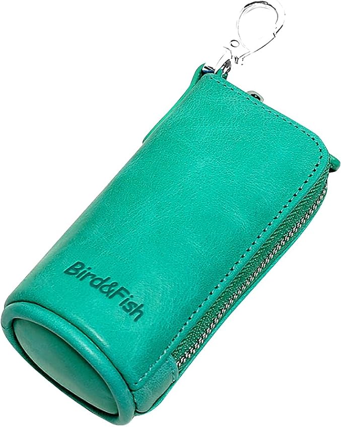 Multi Soft Genuine Leather Coin Purse Pouch, Car Key Case Wallet with Zipper,Pocket Wallet with Chain/Ring for Men Women …