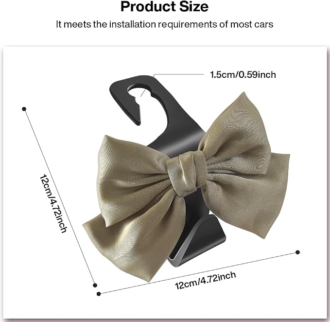 2 Pack Car Seat Headrest Hook, Auto Seat Hook Hangers Storage Organizer Interior Accessories for Handbag Clothes Coats Grocery Bags (Grass green)