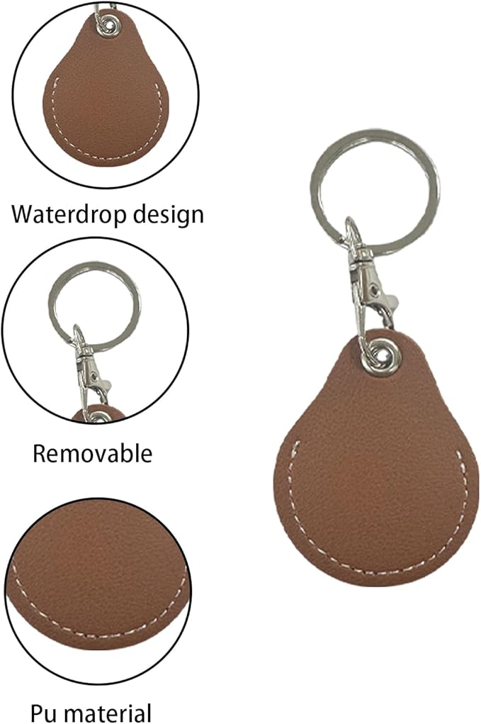 6 Pcs PU Leather Key Fob Holder - Keychain Case Protector for Office Keys, Access Control Cards