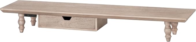 Anji Mountain Monitor Stand - Desktop Organizer & Laptop Riser, Ergonomic Monitor Riser, Space-Saving Monitor Stand for Desk, Durable Construction, Easy Assembly, Ideal for Home & Office,Biscotti