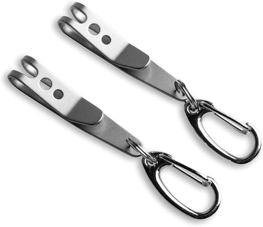 TEC Accessories - P-7 Suspension Clip - Stainless Spring Steel, Black Diamond Finish - Everyday Carry - Keychain Accessory