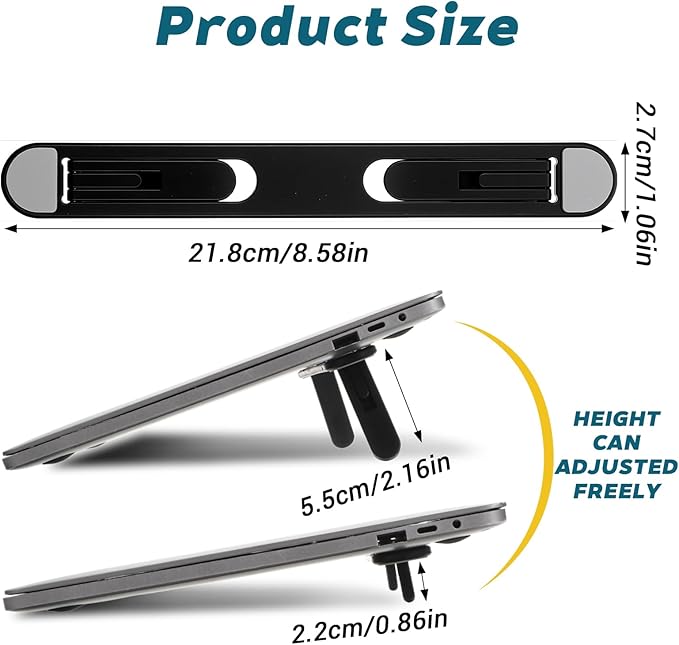 Foldable Keyboard Riser Stand, Self-Adjusting Laptop Feet with Dual Angles Small Computer Stand Portable PP Computer Keyboard Lift for Desk
