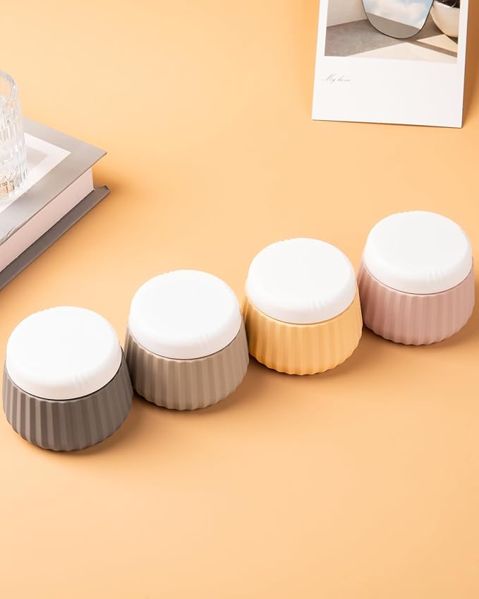 Mrsdry Travel Containers for Toiletries 4 Pack, TSA Approved Travel Size Toiletries, Travel Size Containers, With Clear Bag Leak Proof Silicone Jars, Travel Essentials Creams Jars Carrying Small Items