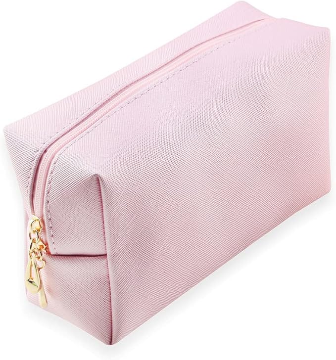 Small Makeup Bag Portable Cosmetic Bag for Women Makeup Pouch Waterproof Toiletry Bag for Travel (Bright Pink, Normal)