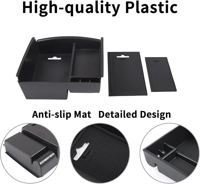 Gah Q50 Car Armrest Box compatible with Infiniti Q50 2014 2015 2016 2017 2018 2019 2020 2021 Central Secondary Q50L Storage Glove Container Insertion Tray Organizer