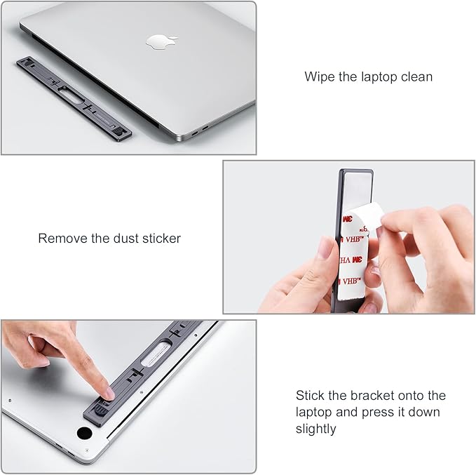 Laptop Risers for Desk, 4 Adjustable Heights Laptop Stand, Keyboard Riser, Ergonomic Laptops Feet for Desk, Compatible with MacBook Air Pro, with Dell, with HP, More 10-15.6” Laptops