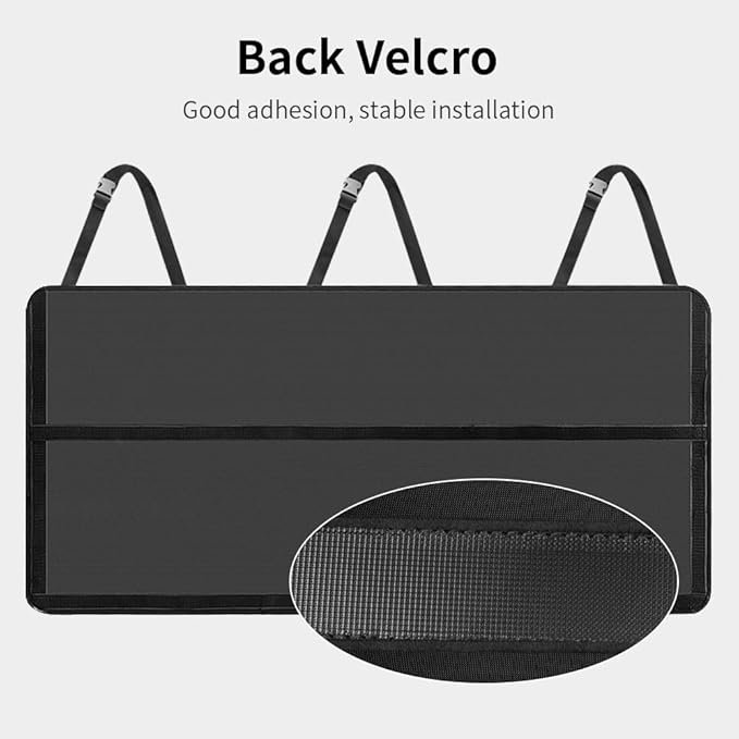 Viaviat Hanging Car Trunk Organizer, Collapsible Backseat Storage Bag with 9 Large Pockets for Medium or Large Size SUV, Truck, MPV, Car Interior Accessories (Light-gray)