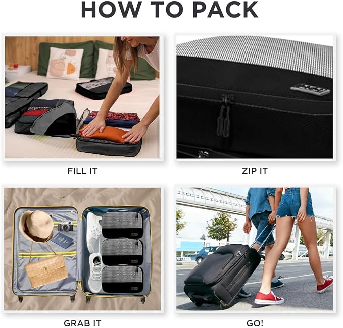 Small Packing Cubes for Travel - 5pc Packing Cubes for Suitcases - Lightweight Luggage Organizer Bags (Non-Compression)