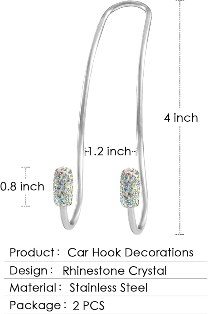 2024 Upgraded Bling Auto Hooks ,Car Hangers Organizer Seat Headrest Hooks，Bag Organizers Rack and Hanger, Heavy-duty Car Seat Hooks, Backseat Storage Hooks, Universal for SUV Truck Vehicle 2 Pack