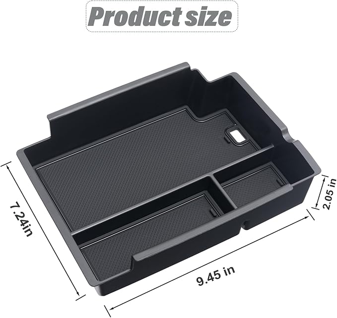 JKCOVER Center Console Full Organizer Tray Compatible with Toyota 4Runner 2010-2020 2021 2022 2023 2024 Accessories,Insert Armrest Box Secondary Storage ABS Black Materials