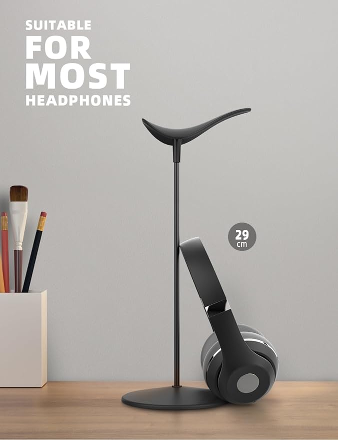 Lamicall Headphone Stand, Desktop Headset Holder - Desk Earphone Stand, for All Headsets Such as Airpods Max, HyperX Gaming Headphones, Beats, Senn heiser Music Headphones Gifts