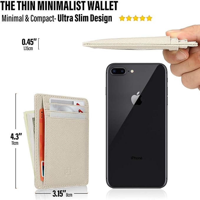 GH GOLD HORSE Slim RFID Blocking Card Holder Minimalist Leather Front Pocket Wallet for Women | Slim