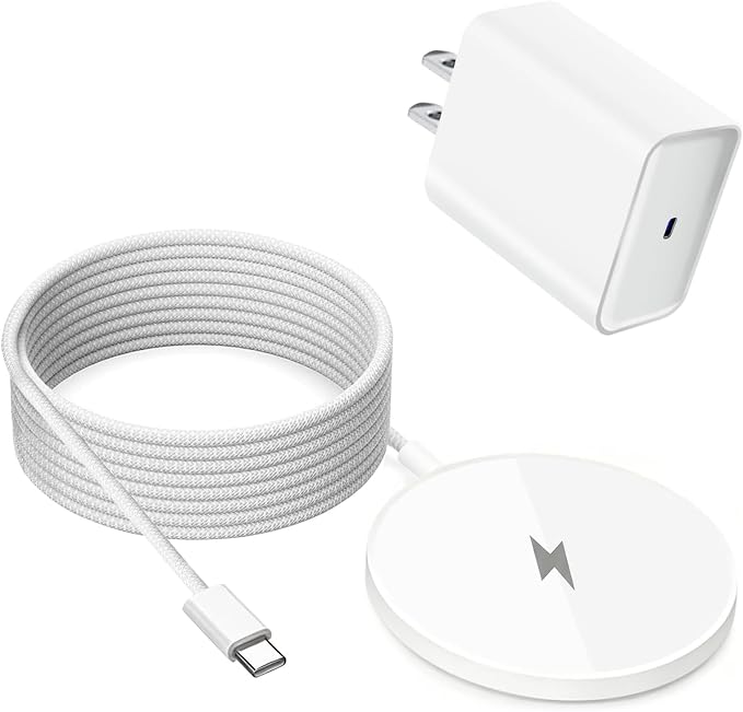 25W Mag Safe Charger 10FT,iPhone 16 17 Magnetic Wireless Fast Charger Wireless Mag Safe Fast Charging Pad with 35W USB C Brick Block Plug for iPhone Air 17/16/15/14/13/12 Pro Max Plus, AirPods Pro 2/3