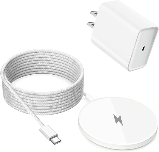 25W Mag Safe Charger 10FT,iPhone 16 17 Magnetic Wireless Fast Charger Wireless Mag Safe Fast Charging Pad with 35W USB C Brick Block Plug for iPhone Air 17/16/15/14/13/12 Pro Max Plus, AirPods Pro 2/3