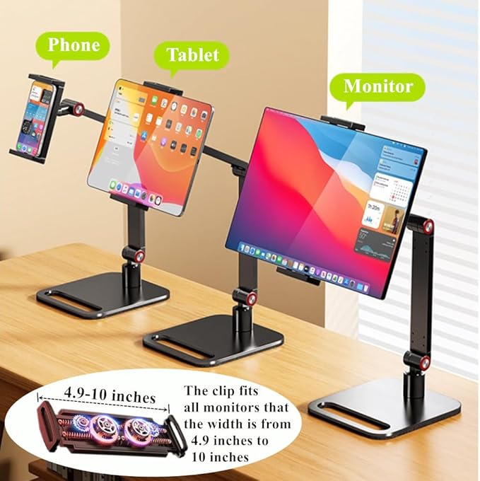 Portable Monitor Holder for 6-17.3 Inch Screen Desktop Expandable Monitor Stand 12.9 inch Tablet Stand