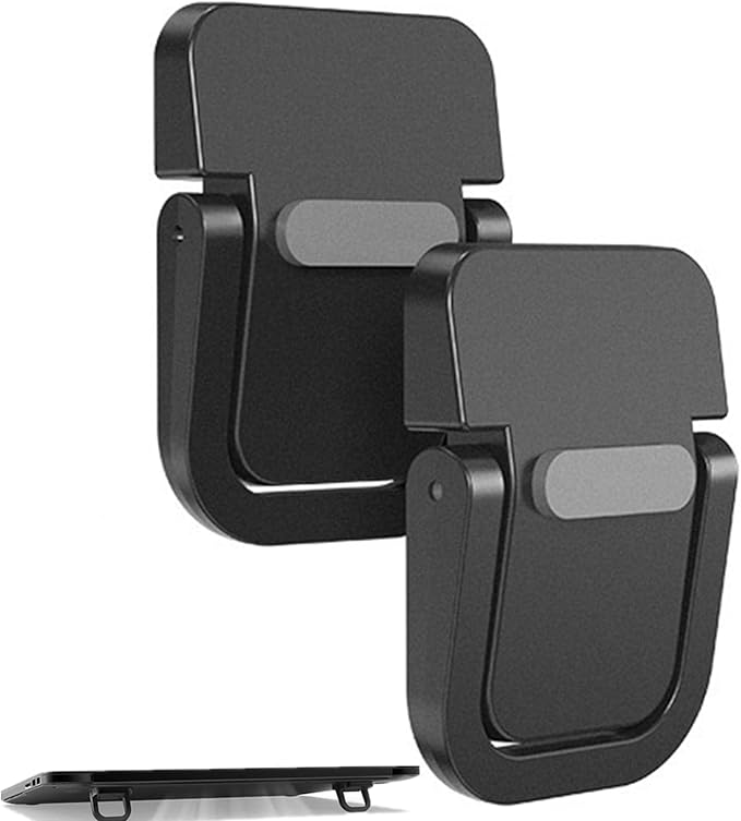2 Pcs Laptops Stand, Portable Computer Keyboards Stand for Desk, Self-Adhesive Invisible Laptops Feet Foldable Laptops Stand for 10-15.6??Laptops, Black