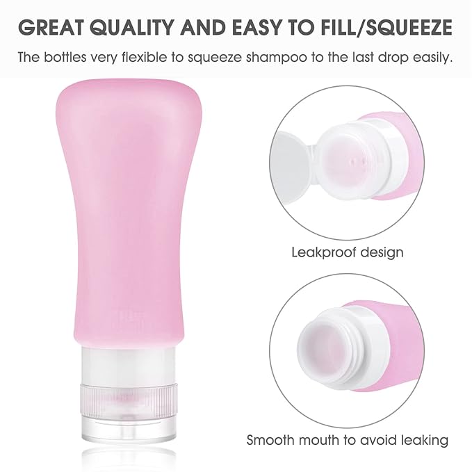 20 Pack Travel Bottles, 3oz 2oz Leak Proof Travel Accessories Toiletries,Travel Shampoo And Conditioner Bottles,Perfect for Business or Personal Travel, Fun Outdoors Silicone 20 Pieces