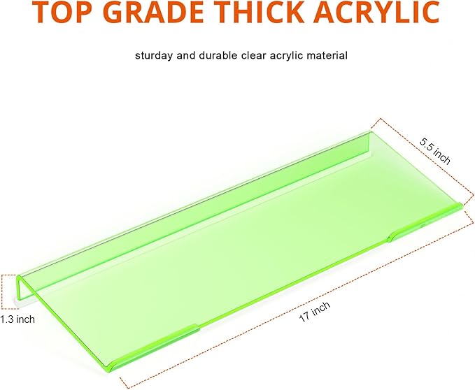 Richboom Epoptic Green Acrylic Tilted Computer Keyboard Holder for Easy Ergonomic Typing, Keyboard Stand for Office, Home, School, Fluorescent Green