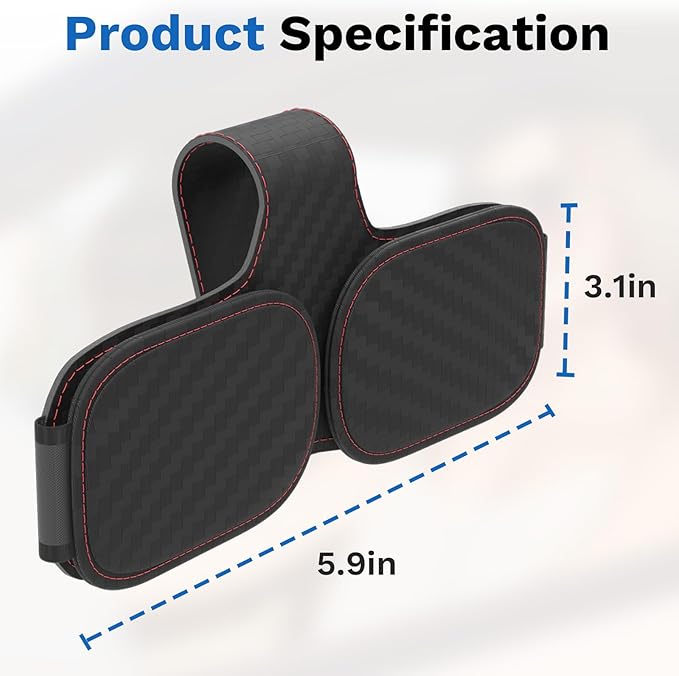 BFXM Sunglass Holder for Car Double Clip, Sunglasses Clip for Car Visor, Magnetic Leather for Car Visor, Cars Sun Visor Ticket Card Clip, Car Visor Accessories