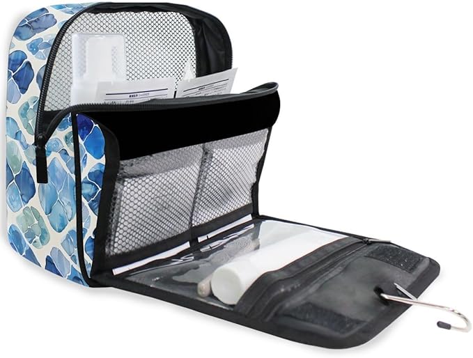 Hanging Travel Toiletry Bag Watercolour Tortoise Shell Kit Makeup Case Cosmetics Organizer for Men Women