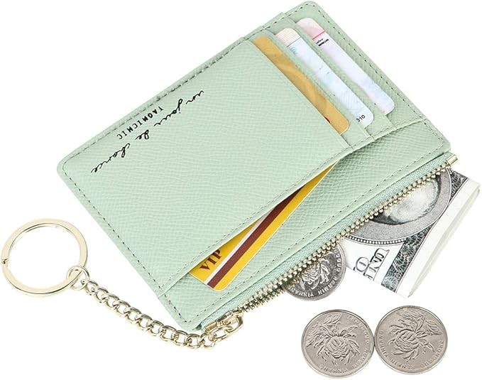 Women's 8 Cards Slim Minimalist Card Holder Coin Changes Purse Keychain Front Pocket Wallet | 8 Cards, Slim, Minimalist, Coin Changes, Purse, Keychain