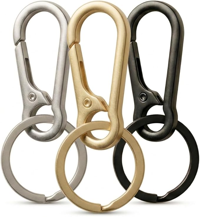 OXIHOUSE&CO- Metal Carabiner Keychain Set, Minimalist Key Ring Clip for Car Keys, Purse, Backpack, Durable for Women Men