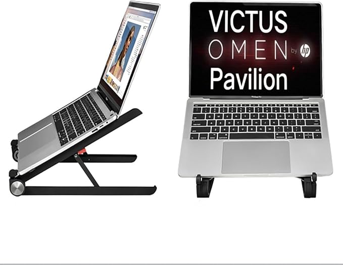 Portable Laptop Stand for HP Omen 17 16 15 15t Transcend 14 16 MAX 16 Victus 15 16 Pavilion Gaming Laptop.Laptop Stand for Desk,Made of Reinforced Nylon, 304 Stainless Steel and Silicone.Black