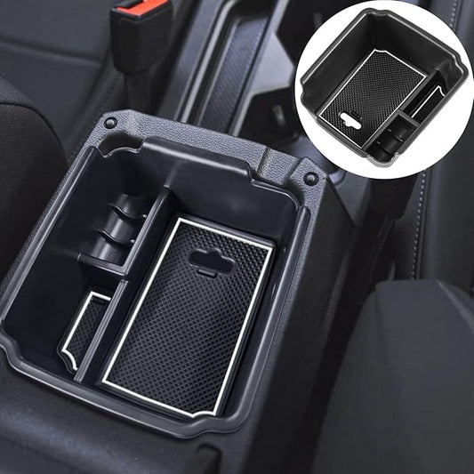 TACORBO Center Console Organizer Compatible with 2022 2023 2024 Taos and 2018 2019 2020-2022 2023 2024 Tiguan Accessories Armrest Secondary Storage Box, Interior ABS Insert Glove Box Tray,White