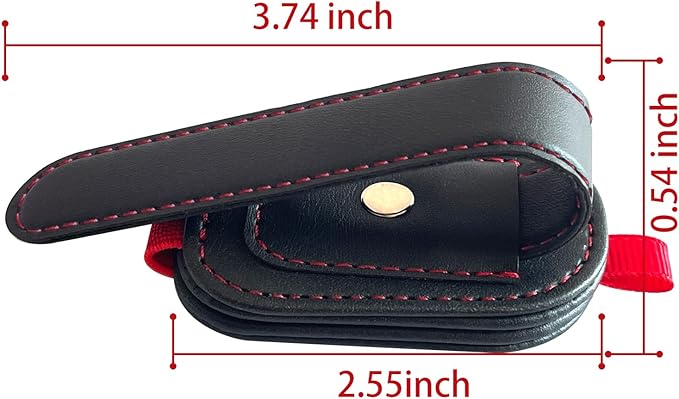 2 Pack Sunglasses Holder for Car Visor, Magnetic Leather Eyeglass Clip, Applicable to Most Eyeglasses,Ticket，Notes and Non-Magnetic Cards, etc. (Black)