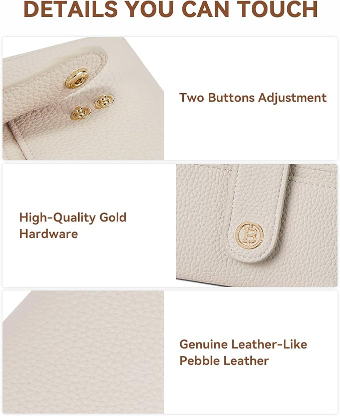 BOSTANTEN Slim Wallet for Women Small RFID Blocking Credit Card Holder Leather Bifold Wallets with Zipper Coin Pocket Beige