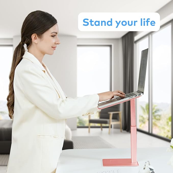 Laptop Stand for Desk, Ergonomic Sitting and Standing Laptop Riser for Notebook MacBook 11-17 Inches，DJ Laptop Stand Adjustable Height from 7-15 Inches Aluminum